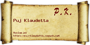Puj Klaudetta névjegykártya